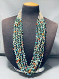 Important Rye Whitegat Vintage Native American Navajo Turquoise Shell Necklace-Nativo Arts