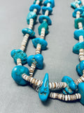 Native American 175 Grams Vintage Authentic Santo Domingo Turquoise Heishi Necklace Old-Nativo Arts