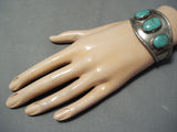Incredible Vintage Native American Navajo Blue Diamond Turquoise Sterling Silver Bracelet-Nativo Arts