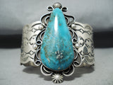 Incredible Native American Navajo Pilot Mountain Sterling Silver Bracelet Signed-Nativo Arts