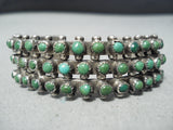 Native American Rare Vintage Zuni Cerrillos Turquoise Sterling Silver Bracelet-Nativo Arts