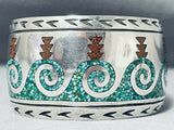 Juan Singer Signed Fabulous Vintage Native American Navajo Turquoise Sterling Silver Bracelet-Nativo Arts