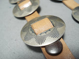Astounding signed Navajo Sterling Silver Concho Belt Native American-Nativo Arts