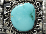 Heavy Silver Slag Sterling Turquoise Vintage Native American Navajo Bracelet Old-Nativo Arts
