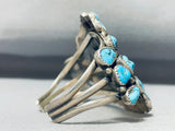 Important Morenci Mine Vintage Native American Navajo Nturquoise Sterling Silver Bracelet-Nativo Arts