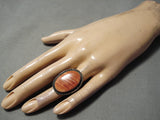 Ultra Impressive Vintage Native American Navajo Spiny Oyster Sterling Silver Ring Old-Nativo Arts