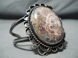 Astounding Vintage Native American Navajo Agate Sterling Silver Bracelet Old-Nativo Arts
