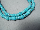 Native American Important Artist Santo Domingo Tony Aguilar Turquoise Sterling Silver Necklace-Nativo Arts