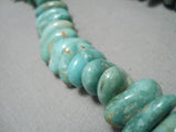 Native American Incredible Santo Domingo Green Turquoise Sterling Silver Necklace-Nativo Arts