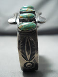 Signed Vintage Native American Navajo Royston Turquoise Sterling Silver Bracelet-Nativo Arts