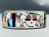 One Of Best Ever Vintage Native American Zuni Agate Turquoise Pueblo Sterling Silver Bracelet-Nativo Arts