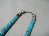 Very Rare Vintage Native American Navajo 'Graduating Turquoise' Sterling Silver Necklace-Nativo Arts