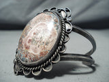 Astounding Vintage Native American Navajo Agate Sterling Silver Bracelet Old-Nativo Arts