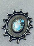 Very Rare Gilber Turquoise Vintage Native American Navajo Sterling Silver Pendant-Nativo Arts
