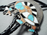 Astounding Vintage Zuni Turquoise Sterling Silver Bolo Native American Old-Nativo Arts