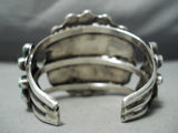 One Of The Best Vintage Native American Navajo Turquoise Sun Cluster Sterling Silver Bracelet-Nativo Arts