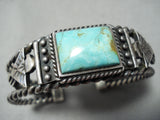 For Large Wrist Vintage Native American Navajo Royston Turquoise Sterling Silver Bracelet-Nativo Arts