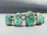 Herm Smith Vintage Native American Navajo 5 Royston Cerrillos Turquoise Sterling Silver Bracelet-Nativo Arts