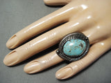 Marvelous Vintage Navajo Turquoise Sterling Silver Ring Native American Old-Nativo Arts
