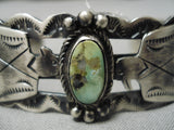 Very Rare Hachita Turquoise Vintage Native American Navajo Sterling Silver Bracelet-Nativo Arts