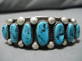 Important Hallmark Vintage Native American Navajo Tommy Moore Turquoise Sterling Silver Bracelet-Nativo Arts
