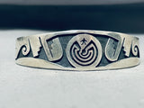 Fascinating Vintage Native American Hopi Sterling Silver Solid Bracelet-Nativo Arts
