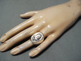 Signed Native American Navajo Sterling Silver 14k Gold Kokopelli Ring-Nativo Arts