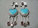 One Of The Most Detailed Vintage Native American Navajo Heart Cross Sterling Silver Earrings-Nativo Arts