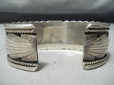 Signed Vintage Native American Navajo Turquoise Sterling Silver Native American Navajo Bracelet-Nativo Arts