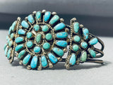 Native American Very Old Vintage Navajo Turquoise Sterling Silver Bracelet Cuff-Nativo Arts