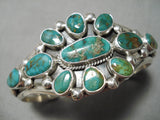 Important Vintage Native American Navajo Verdy Jake Turquoise Sterling Silver Bracelet-Nativo Arts