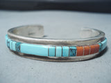 Native American Important Mildred Calavaza Turquoise Vintage Zuni Sterling Silver Bracelet-Nativo Arts