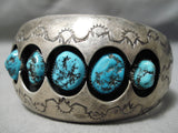 Advanced Silver Work Vintage Native American Navajo Turquoise 3d Sterling Silver Bracelet Old-Nativo Arts