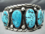 M.c. Tsosie Quality Vintage Native American Navajo Turquoise Nugget Sterling Silver Bracelet-Nativo Arts