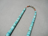Superior Vintage Santo Domingo Native American Navajo Turquoise Heishi Sterling Silver Necklace-Nativo Arts
