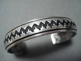 Spectacular Vintage Native American Navajo Silver Bracelet Thomas Singer Old Mark-Nativo Arts