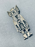 Tremendous Vintage Native American Hopi Sterling Silver Pin-Nativo Arts