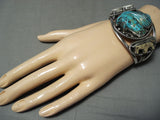Native American Best Hand Carved Turquoise Horse Sterling Silver Bracelet Cuff-Nativo Arts
