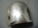 Dramatic Wide Navajo Sterling Silver Wide Bracelet Native American-Nativo Arts