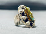 Stunning Vintage Native American Navajo Royston Turquoise Sterling Silver Ring Old-Nativo Arts