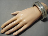 Thickest Heavy 237 Vintage Native American Navajo Sterling Silver Bracelet-Nativo Arts