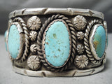 Huge Museum Vintage Native American Navajo Green Turquoise Sterling Silver Bracelet-Nativo Arts