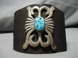 Incredible Vintage Native American Navajo Turquoise Sterling Silver Ketoh Bowguard Bracelet-Nativo Arts