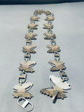 Best Vintage Native American Zuni Turquoise Butterfly Sterling Silver Concho Belt-Nativo Arts