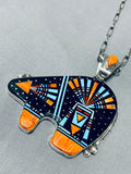 One Of The Most Detailed Native American Navajo Turquoise Inlay Sterling Silver Necklace-Nativo Arts