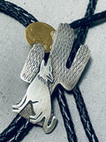 Unique Vintage Native American Navajo Sterling Silver Howling Coyote Bolo-Nativo Arts