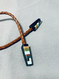 Native American Extraordinary Santo Domingo Turquoise Sterling Silver Bolo Signed-Nativo Arts