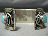 Heavy Vintage Navajo/ Mexican Turquoise Sterling Silver Bracelet Old-Nativo Arts