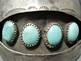 For Small Wrist Vintage Native American Navajo Turquoise Sterling Silver Bracelet-Nativo Arts
