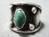 Impressive Vintage Native American Navajo Royston Turquoise Sterling Silver Ring Old-Nativo Arts